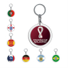 Wholesale Custom Logo 2022 World Cup Soccer Souvenir Argentina Brazil Flag Pendant Gift Round Metal Acrylic Keychain