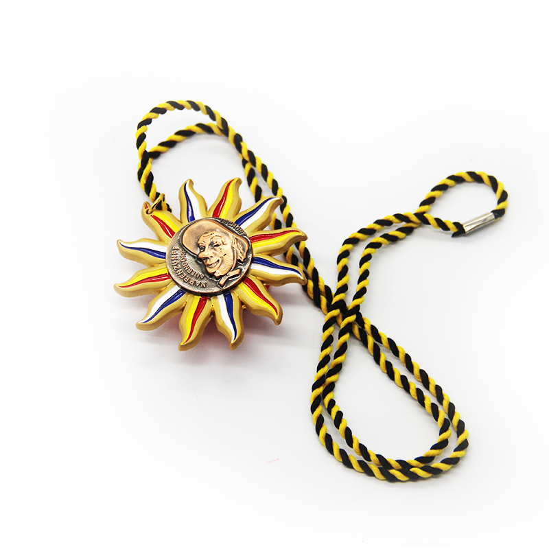 New design custom martial arts sports awards soft enamel gold metal medal with ribbon lanyard