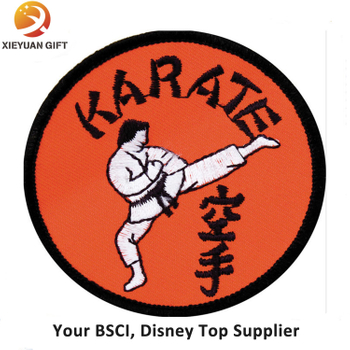Round Shape Custom Karate Logo Embroidery Badge