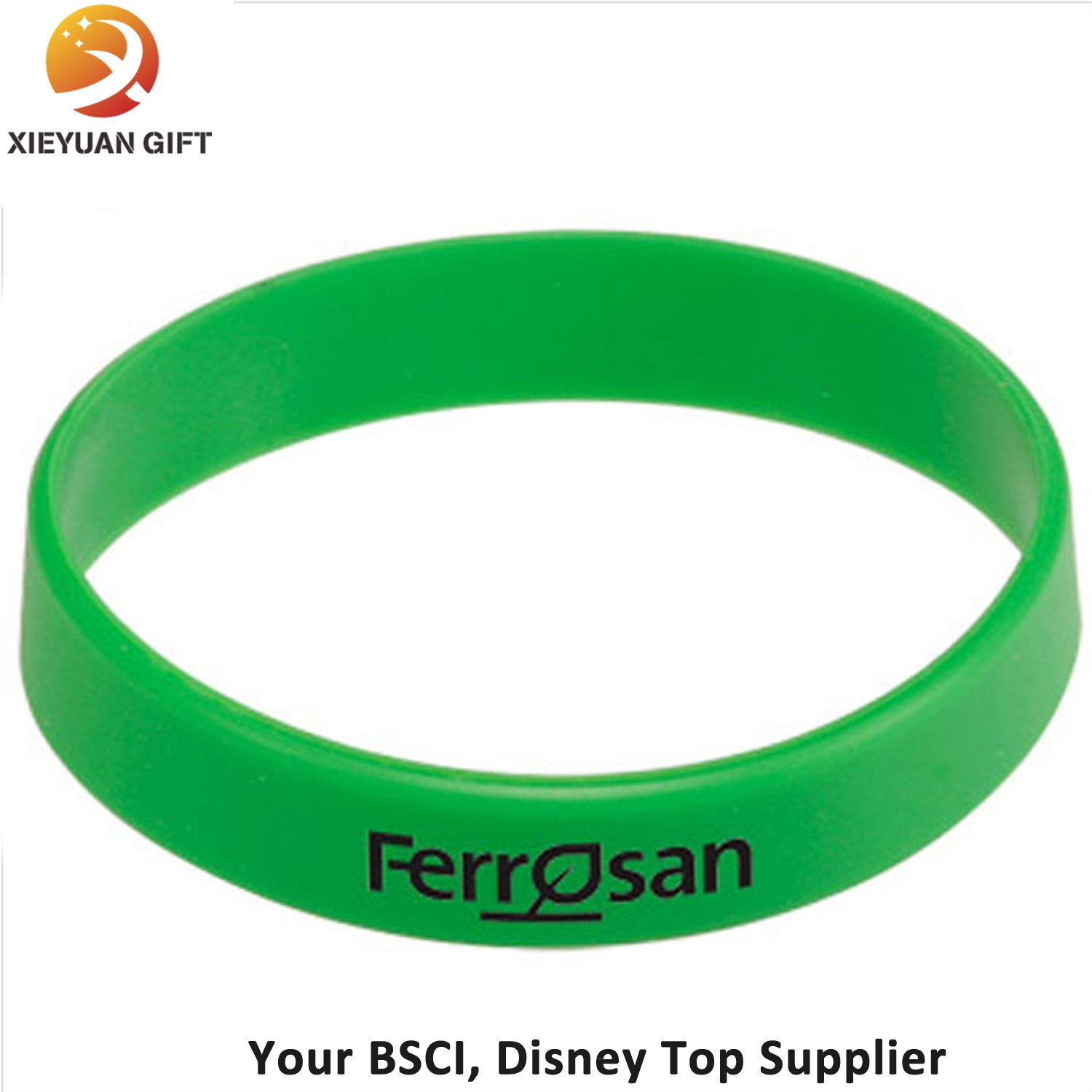 Green Silicon Wristband for Adults with Written