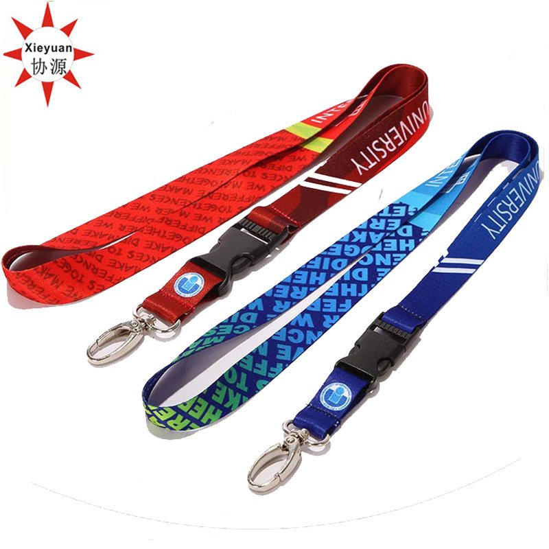 Cusom Clips Double Side Woven Lanyard with Printing Logo