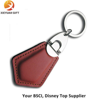 Shield Shape Adult Leather Key Chains FOB and Key Ring for Men and Women