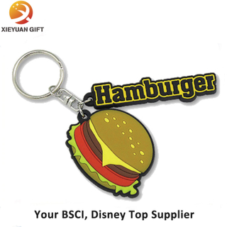 Custom Soft PVC Hamburger Keychain