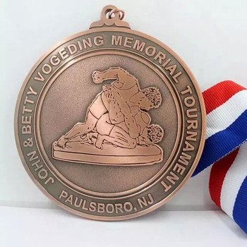Souvenir Copper Tournament Medals with Ribbon