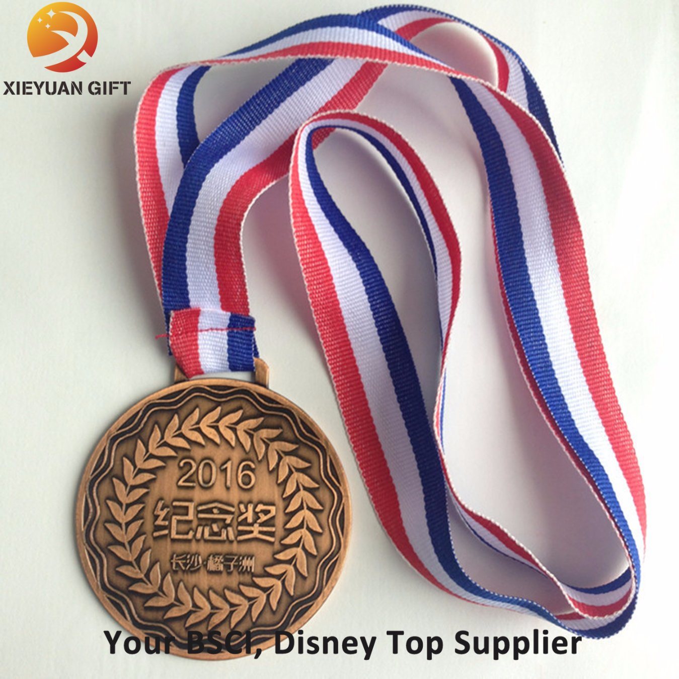 Custom Epoxy 3&quot; Round Blank Metal Medals with Ribbon