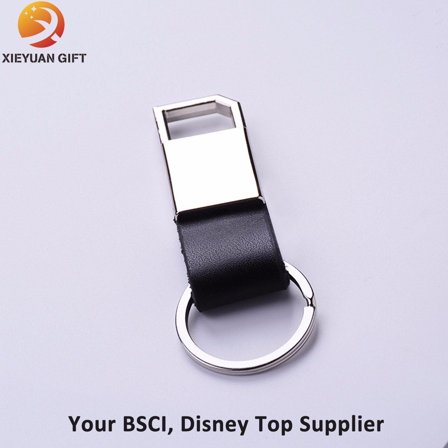 Retractable Leather Keychain