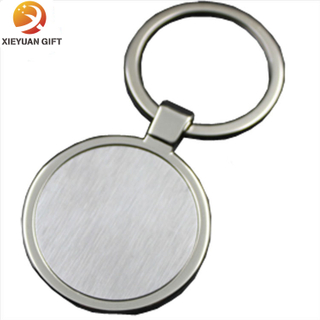 Custom Metal Silver Round Shape Blank Key Chains