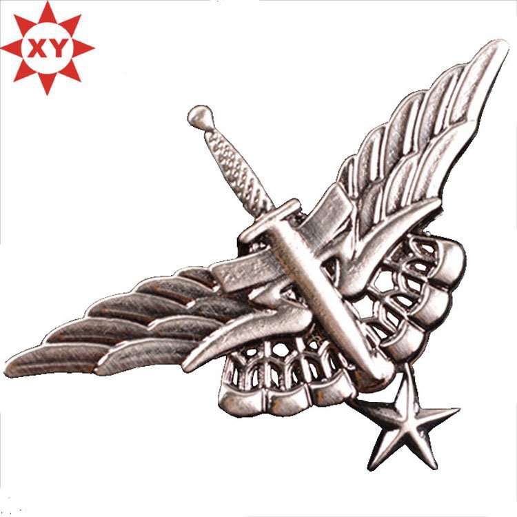Promotion Silver Flying Star Metal Pin Badge