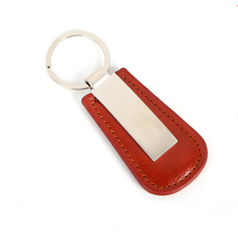 Factory high quality Supply Black Custom Pu Leather Keychain for Car