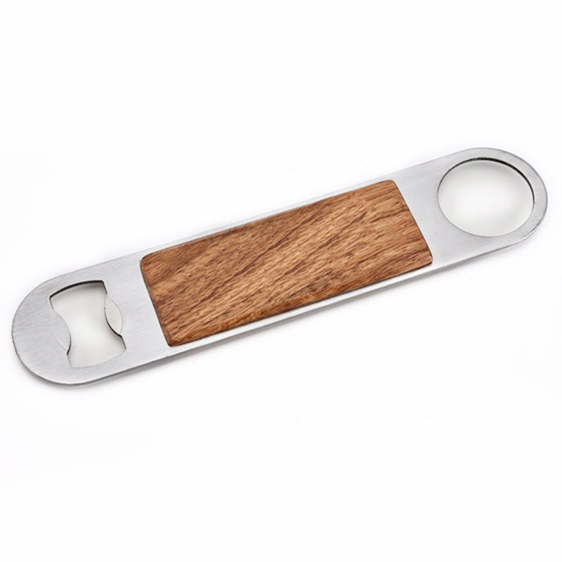 Customize A bottle opener with a wood top and a metal top